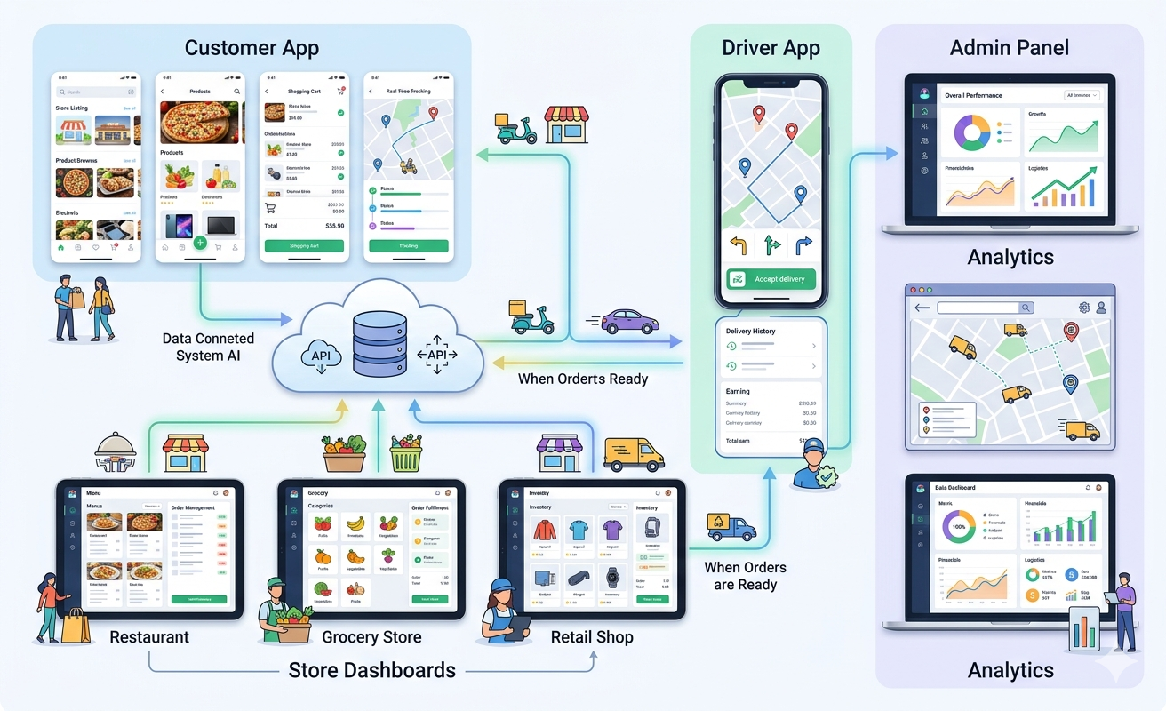 Multi-Store Delivery Mobile App
